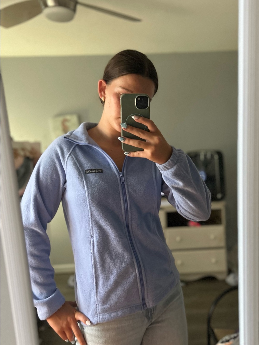 Columbia Lavender Full-Zip Fleece Jacket